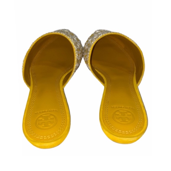 NWT Tory Burch Elora Gold India Mirrored Flats Women’s Size 9.5 - Picture 5 of 8